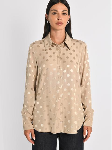 Kookai CHEMISE OVERSIZED POIS BELLA CHAMPAGNE