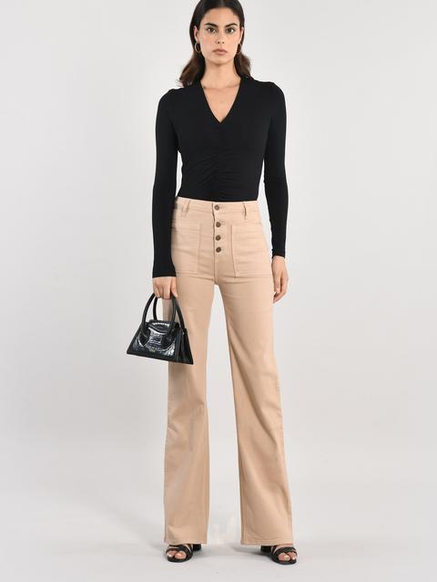 Kookai PANTALON FLARE THADEE CAMEL