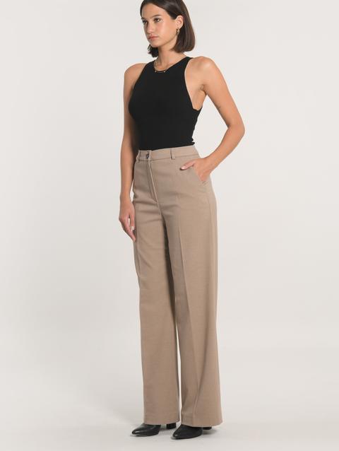 Kookai PANTALON TAILLEUR LARGE MACHA BEIGE