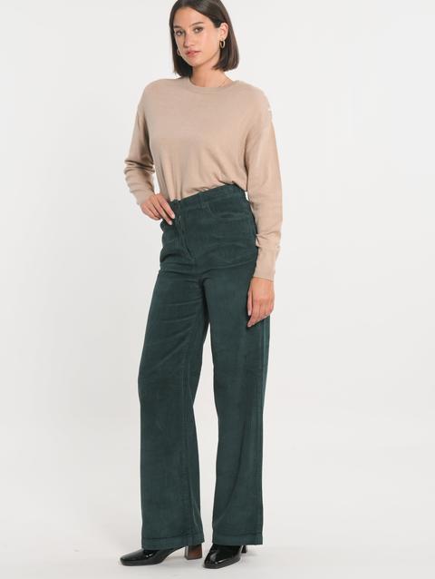 Kookai PANTALON VELOURS FLARE SUZANNE EMERAUDE