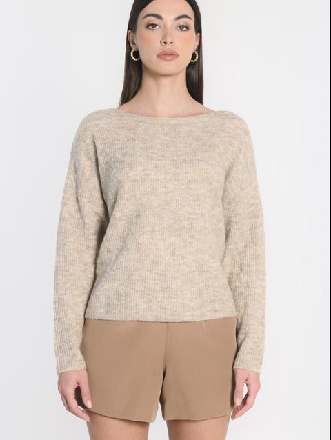 Kookai PULL BATEAU DANNA BEIGE CHINÉ