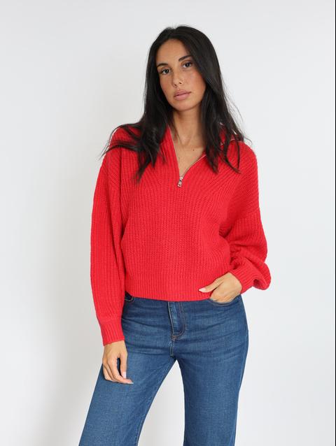 Kookai PULL COL CAMIONNEUR MINA ROUGE