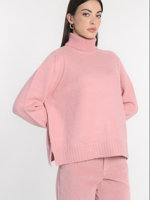 Kookai PULL COL ROULÉ JOANA BOIS DE ROSE