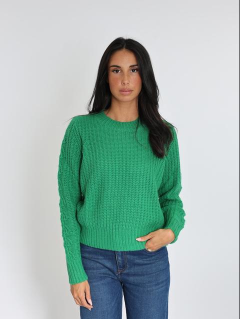 Kookai PULL LANA COL ROND GREEN