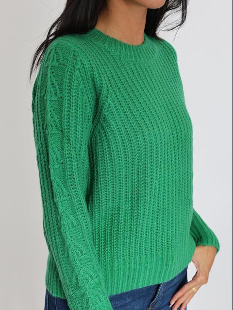 Kookai PULL LANA COL ROND GREEN