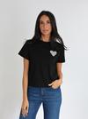 Kookai T-SHIRT CŒR STRASS LUNA NOIR