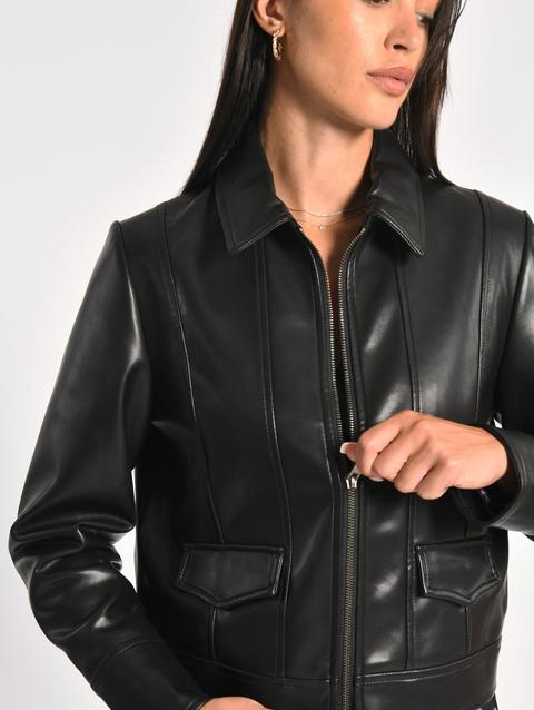 Kookai VESTE SIMILI CUIR KENDALL NOIR